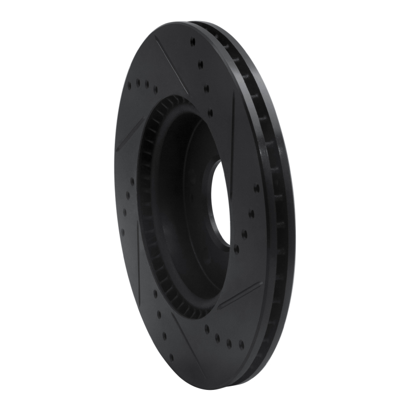 Hyundai Ioniq Brake Rotor (1) - Front Left - R1 Concepts - Drilled & Slotted - Black - `17-`22